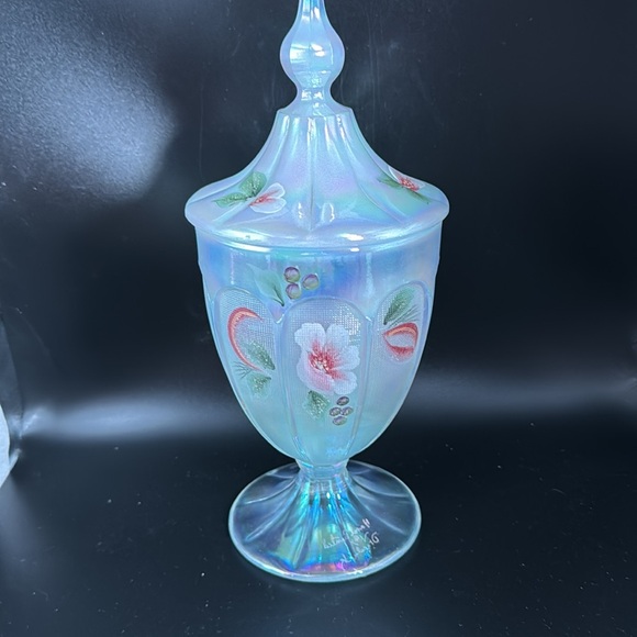 Fenton Opalescent Candy Box - Picture 2 of 7